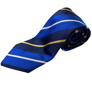 CHARLES'S WAIN BY UOMO VENETTO‎ 100% Silk Striped Neck Tie Blue